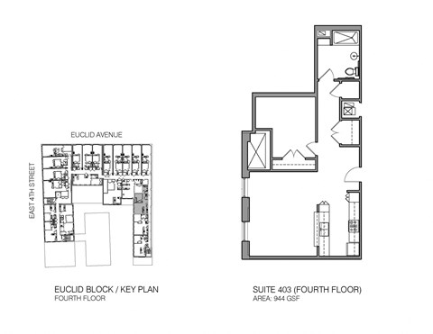 Floor plan for 1 bed, 1 bath, 825 sqft